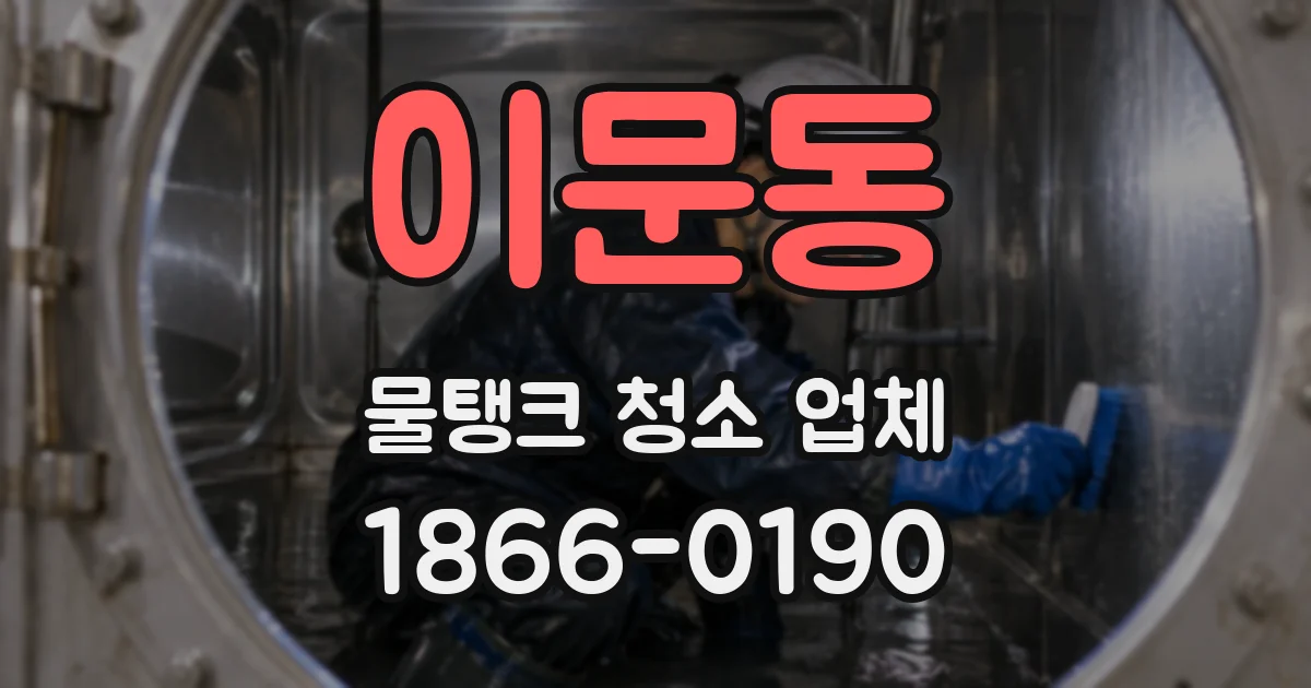 이문동 물탱크 청소 업체