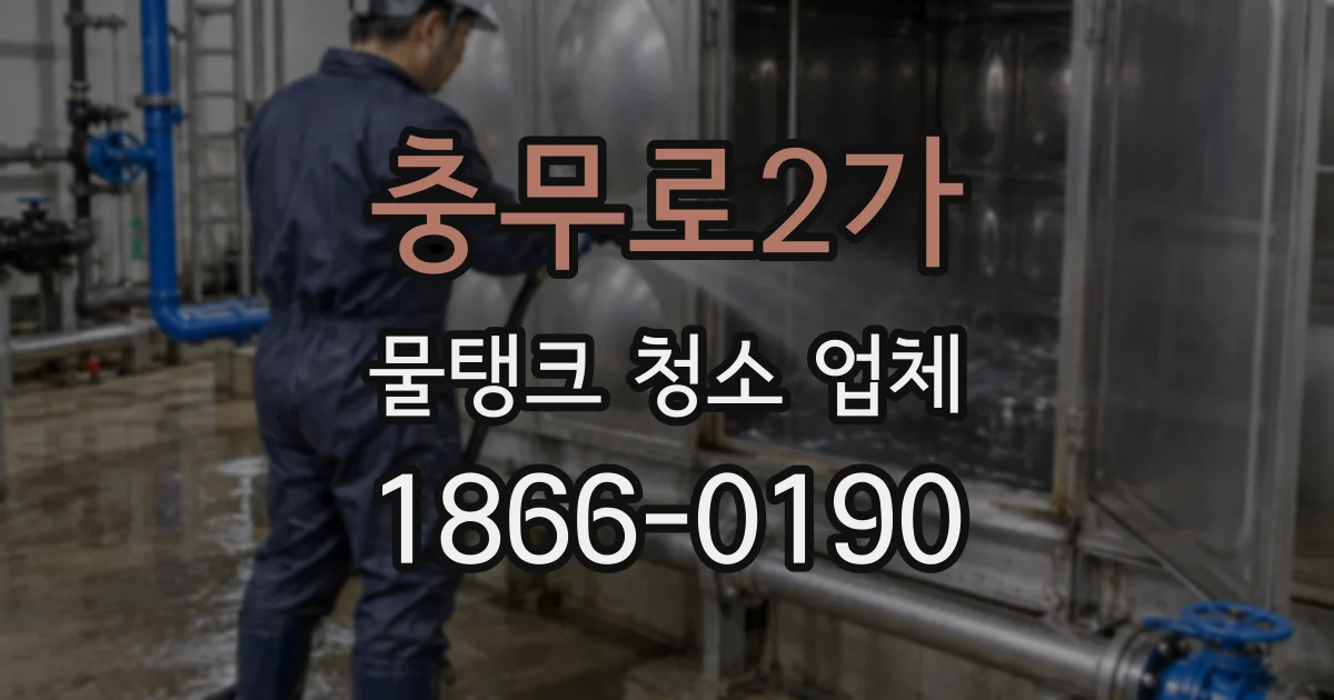 충무로2가 물탱크 청소 업체
