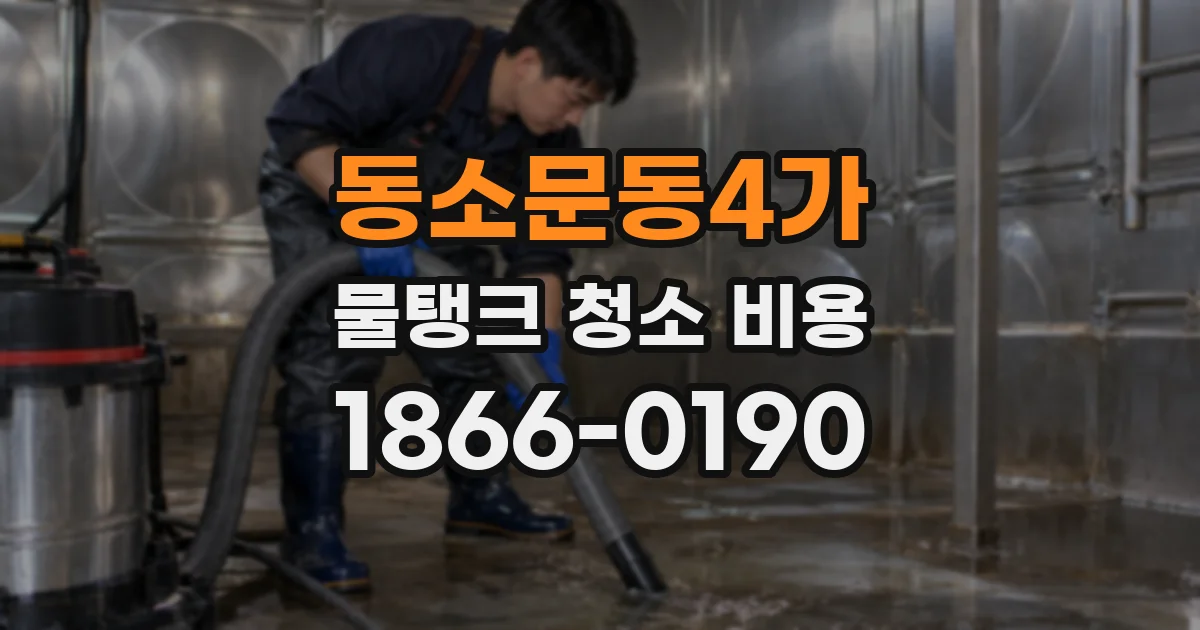 동소문동4가 물탱크 청소 비용