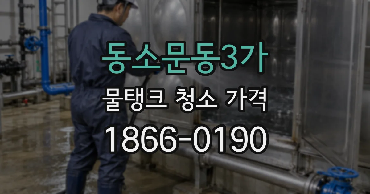 동소문동3가 물탱크 청소 가격