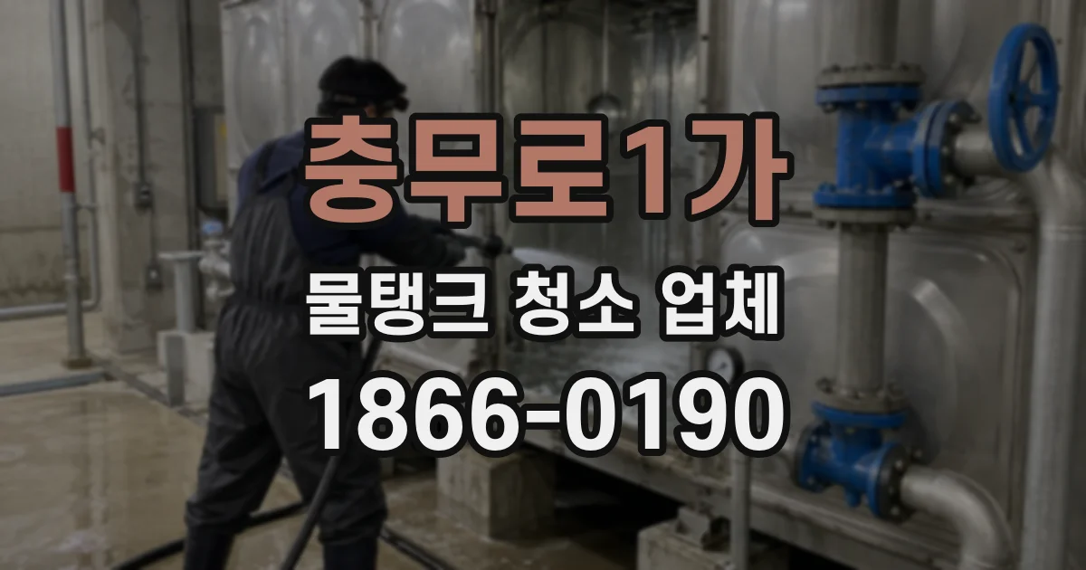 충무로1가 물탱크 청소 업체