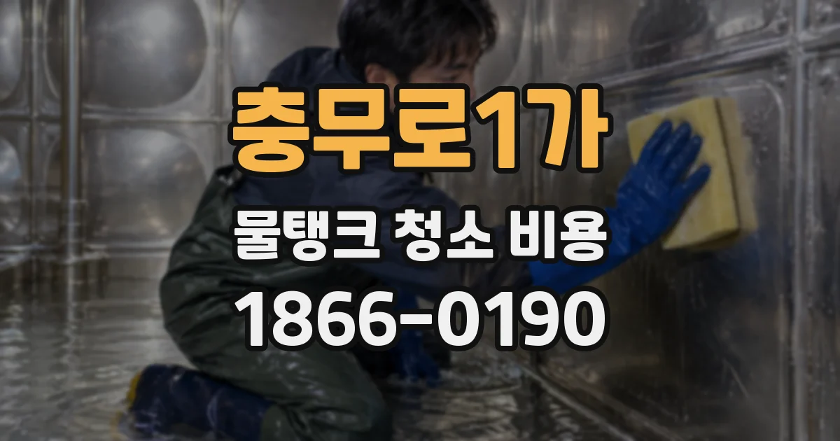 충무로1가 물탱크 청소 비용