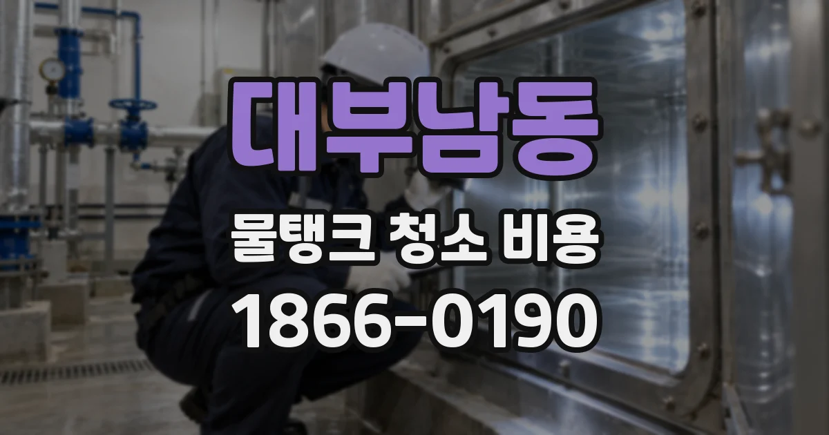 대부남동 물탱크 청소 비용