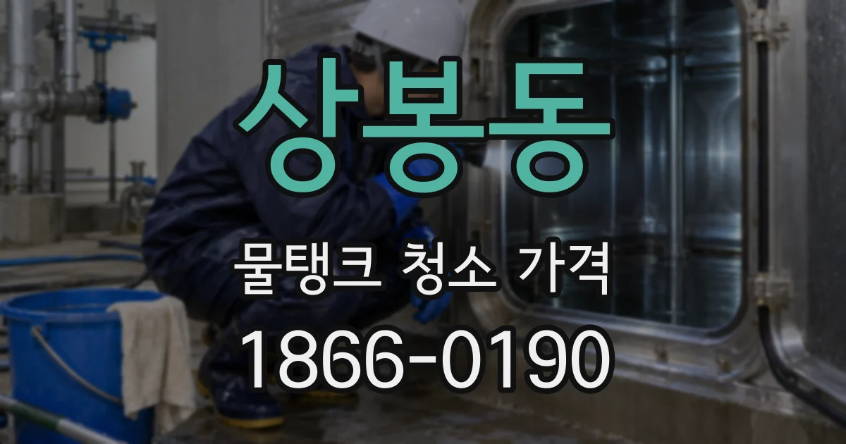 상봉동 물탱크 청소 가격