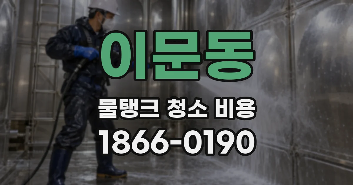 이문동 물탱크 청소 비용