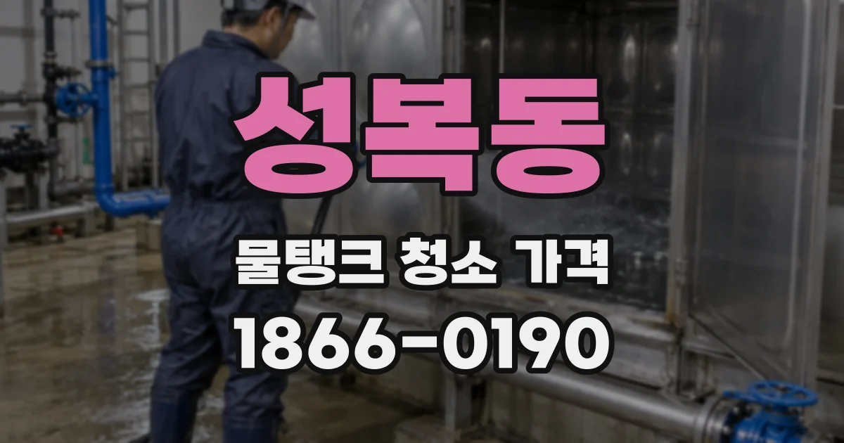 성복동 물탱크 청소 가격