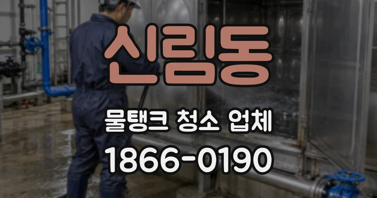 신림동 물탱크 청소 업체