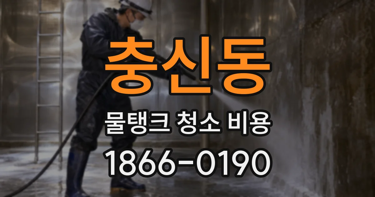 충신동 물탱크 청소 비용