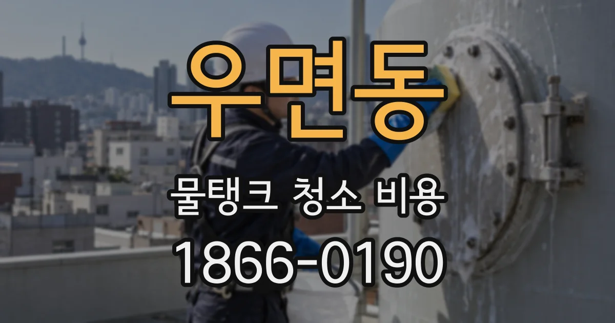 우면동 물탱크 청소 비용