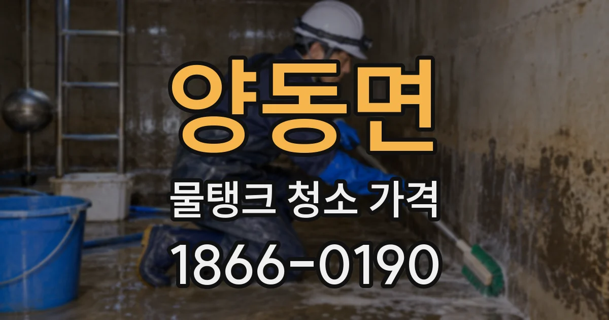 양동면 물탱크 청소 가격