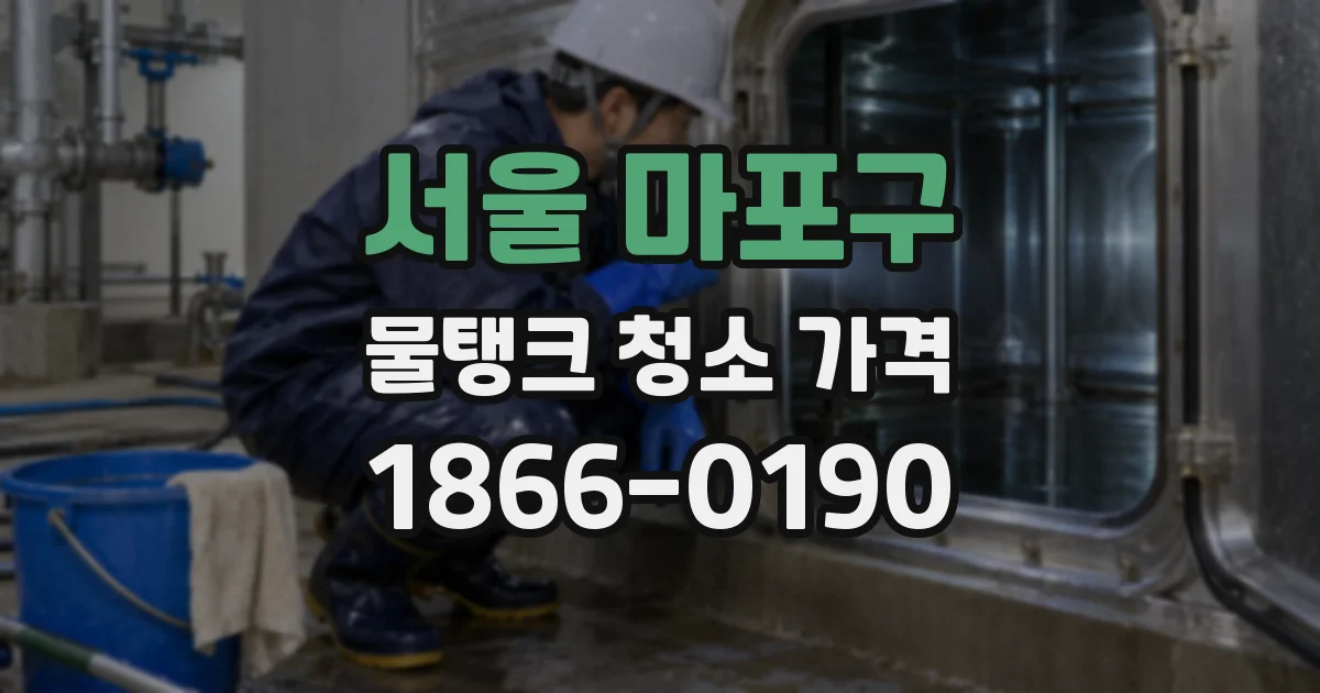 서울 마포구 물탱크 청소 가격