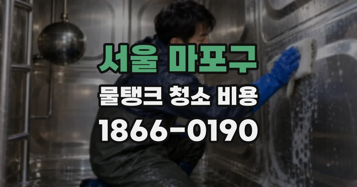서울 마포구 물탱크 청소 비용