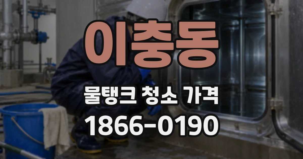 이충동 물탱크 청소 가격