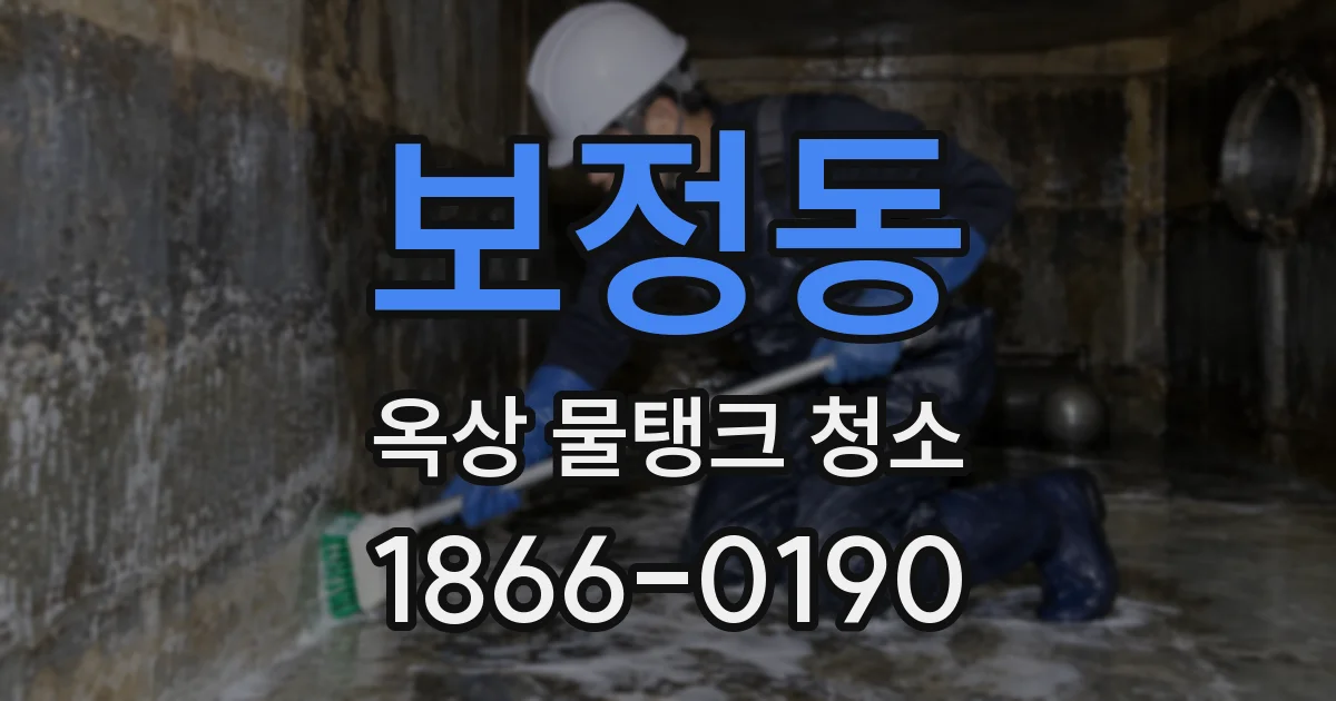 보정동 옥상 물탱크 청소