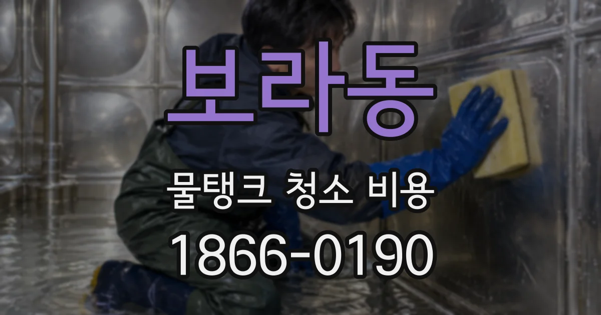 보라동 물탱크 청소 비용