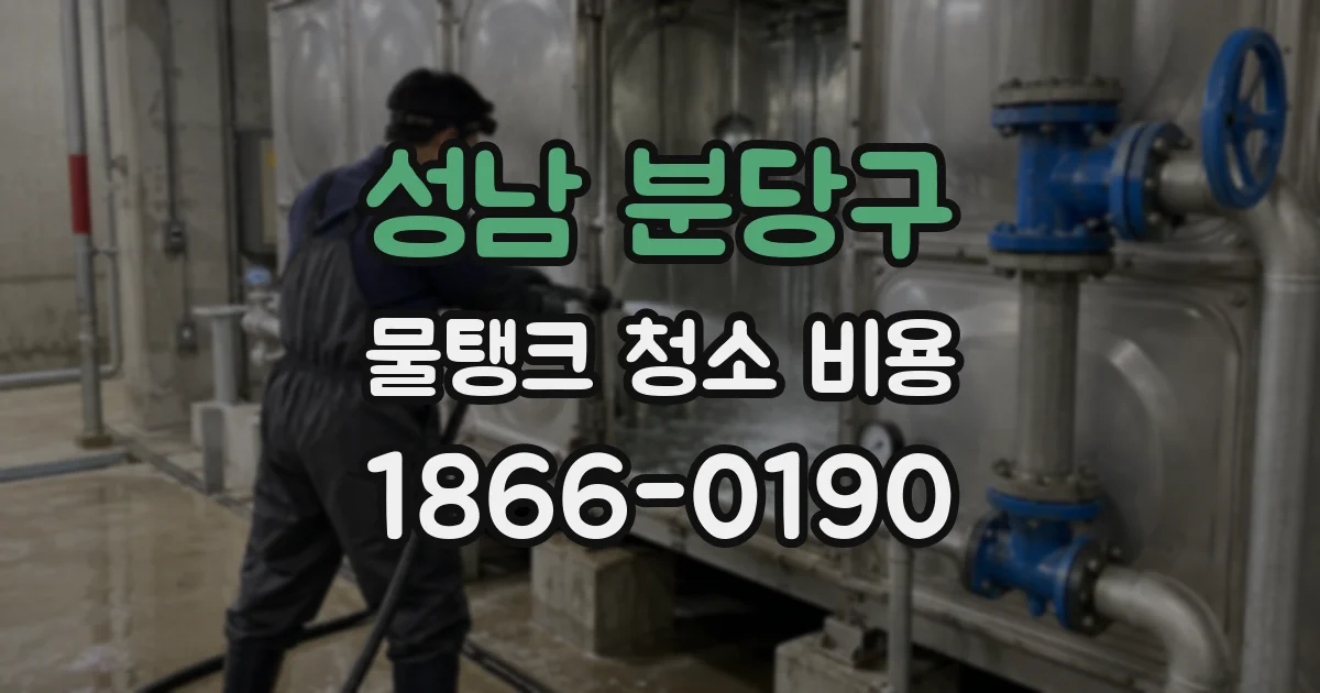 성남 분당구 물탱크 청소 비용