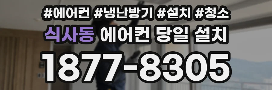 식사동 에어컨 당일 설치