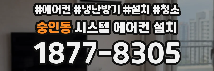 숭인동 시스템 에어컨 설치
