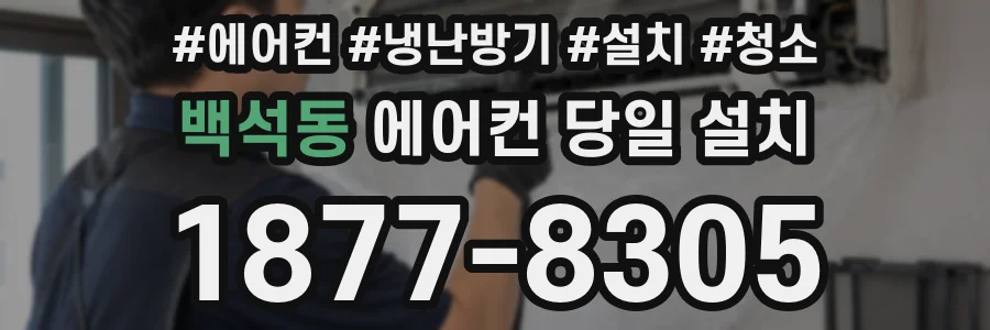 백석동 에어컨 당일 설치