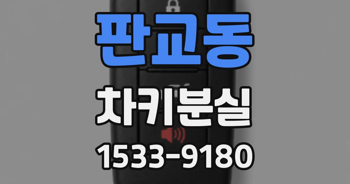 판교동 차키분실