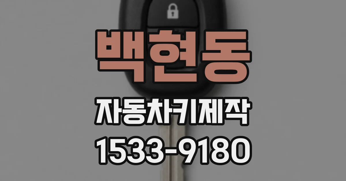 백현동 자동차키제작