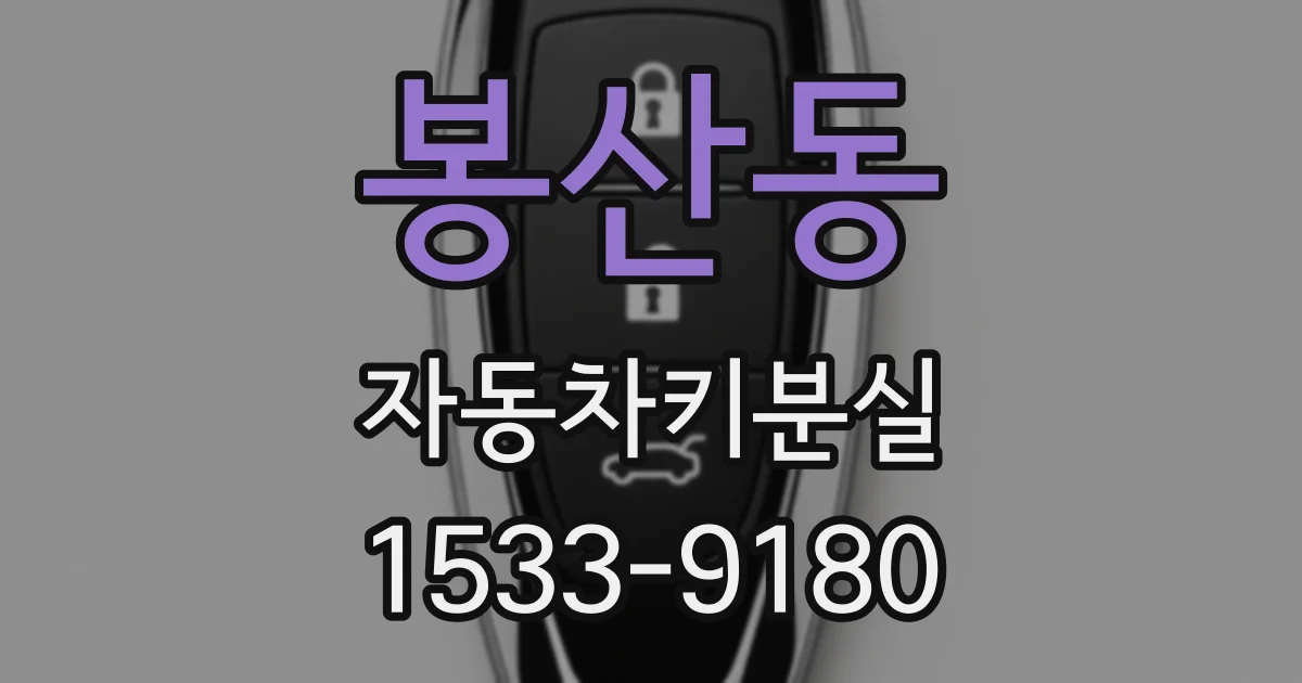 봉산동 자동차키분실