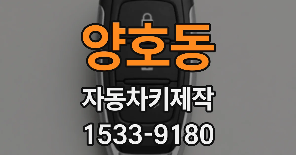 양호동 자동차키제작