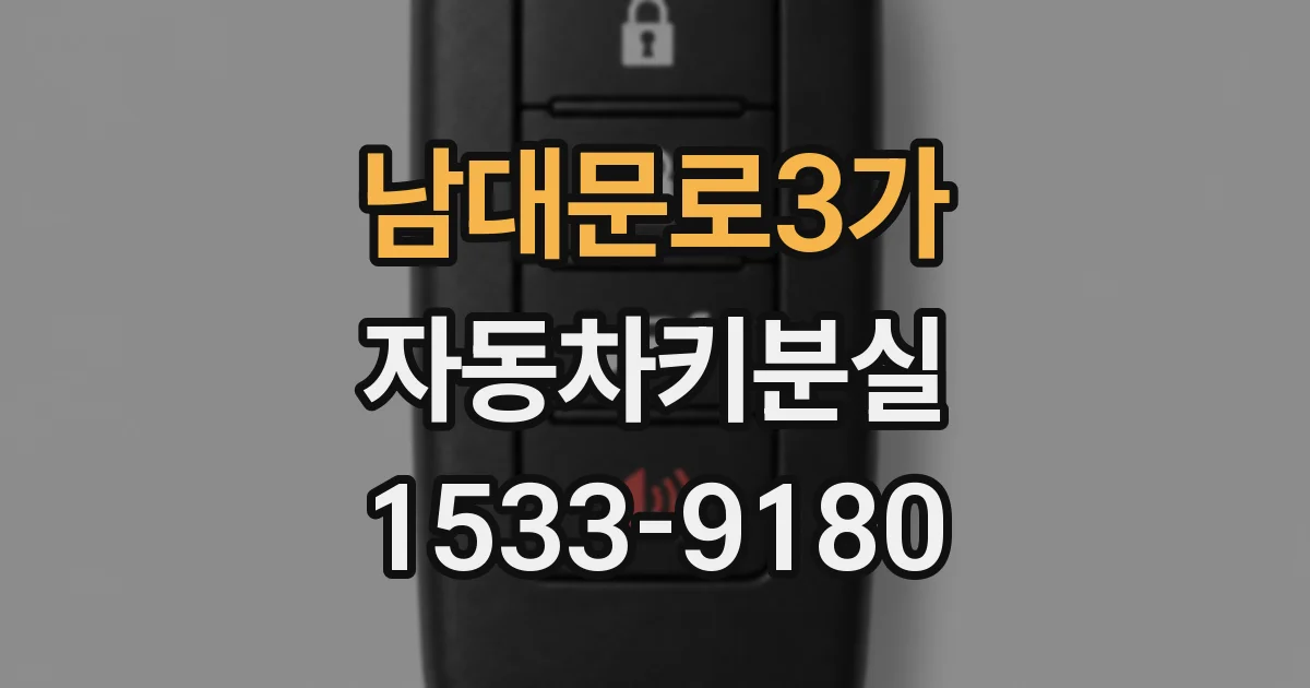 남대문로3가 자동차키분실