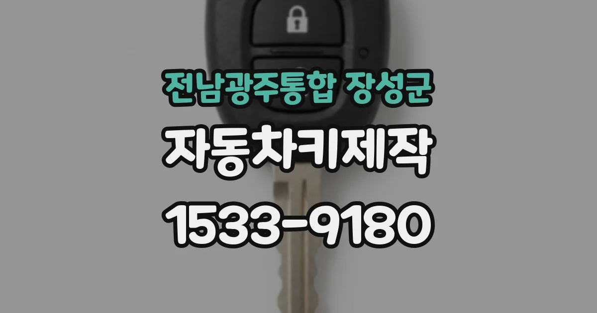 전남광주통합 장성군 자동차키제작