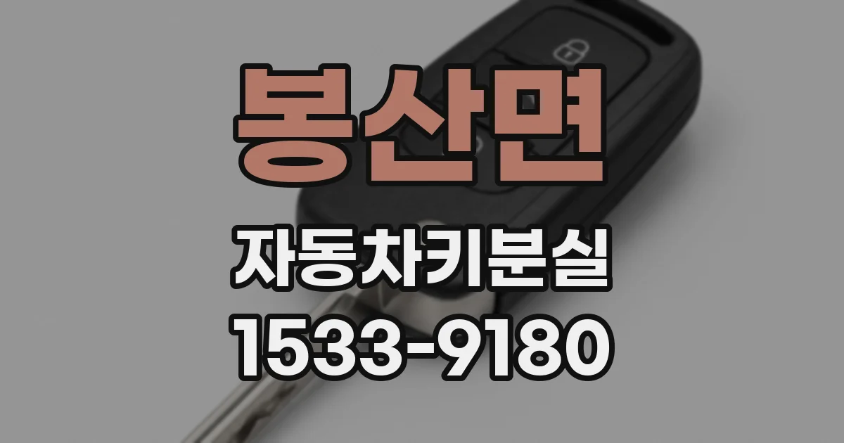 봉산면 자동차키분실