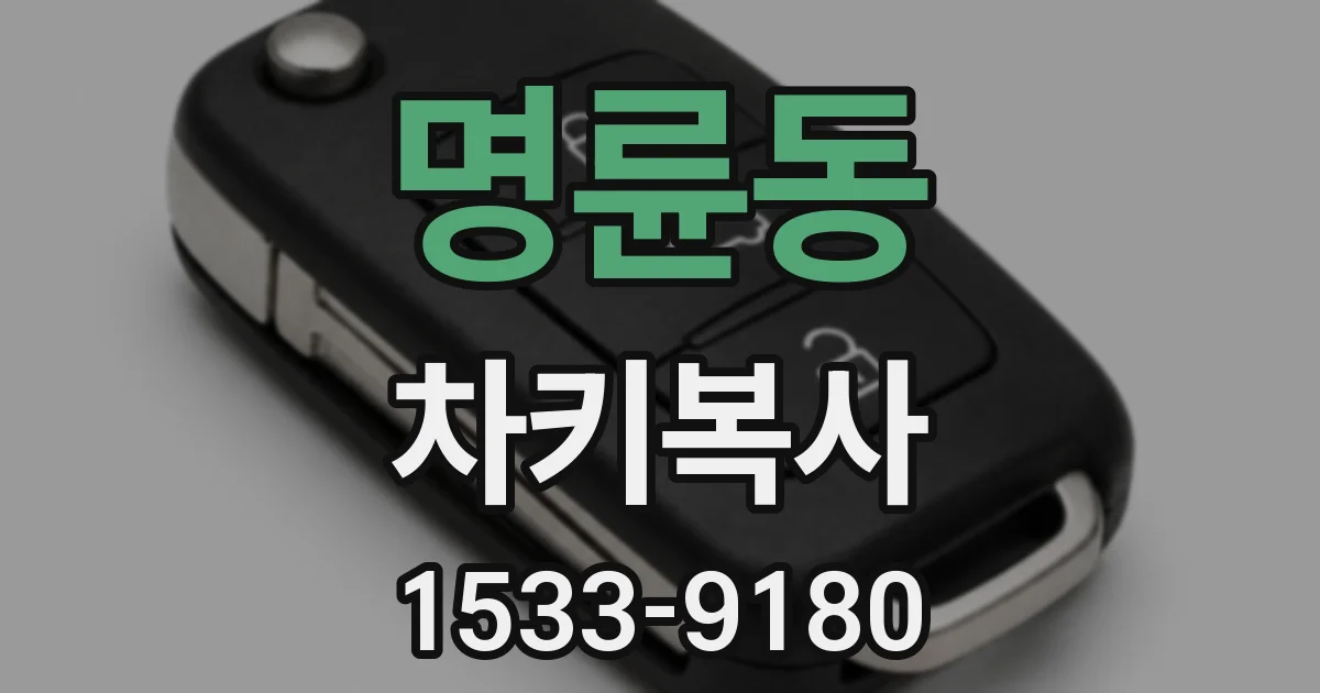 명륜동 차키복사