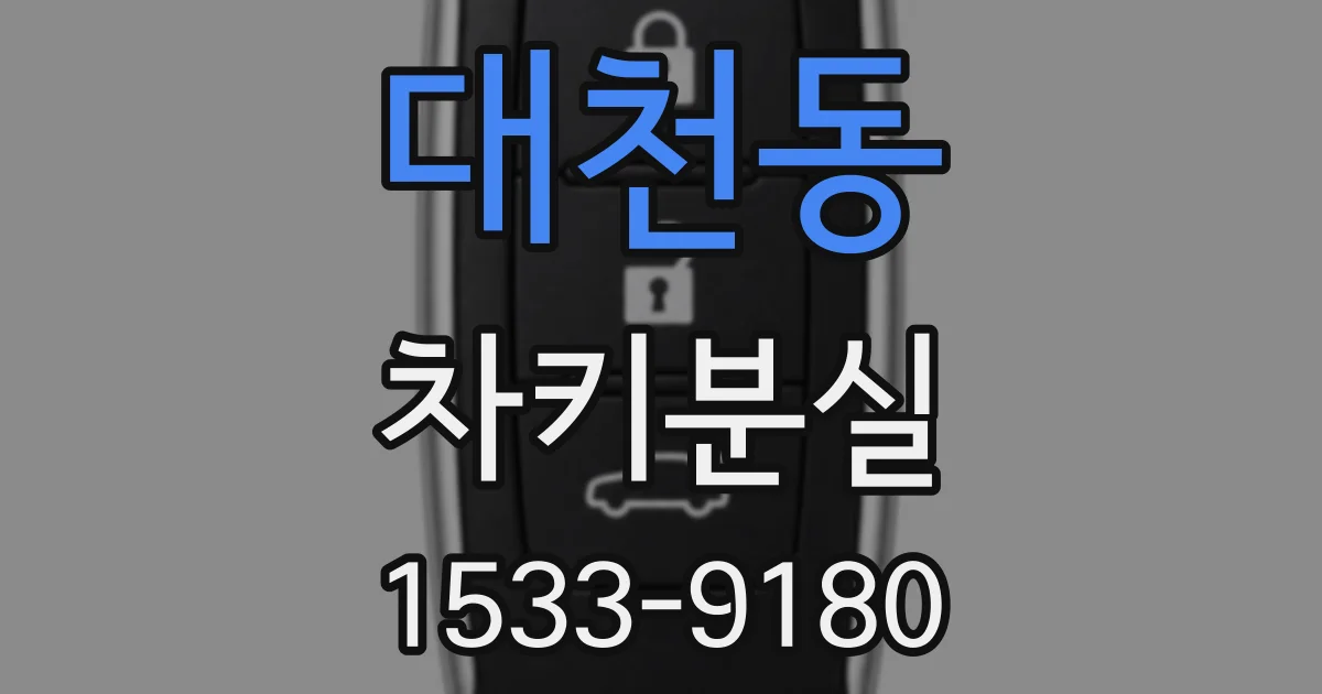 대천동 차키분실