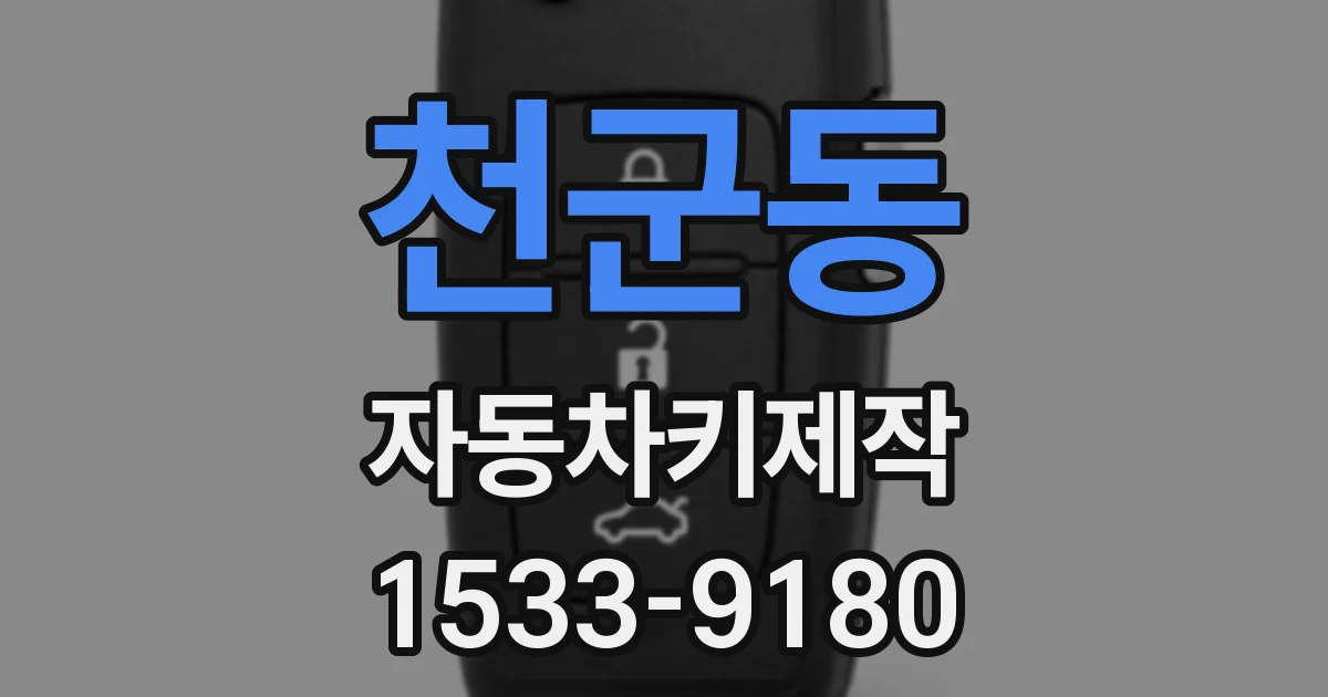 천군동 자동차키제작