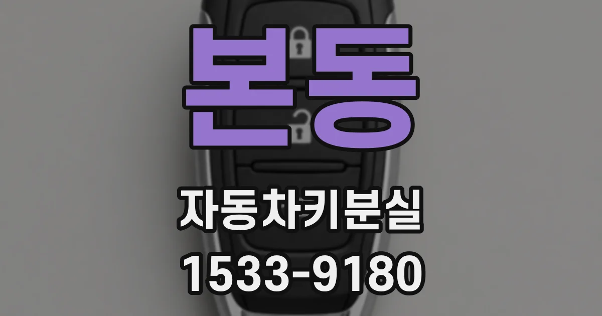 본동 자동차키분실