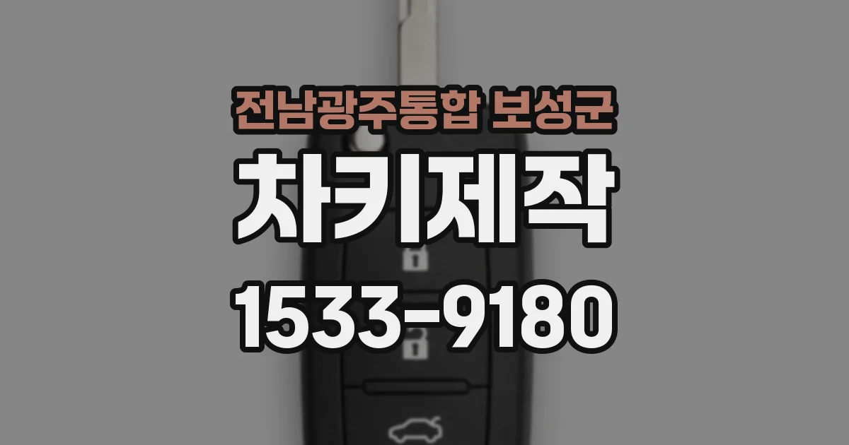 전남광주통합 보성군 차키제작