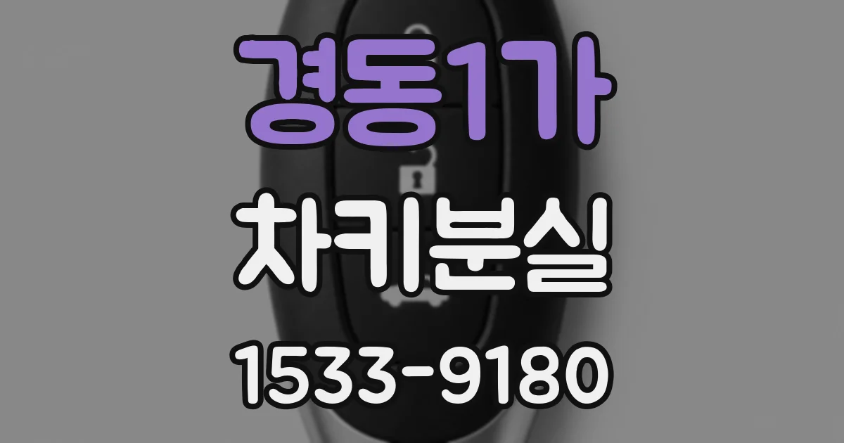 경동1가 차키분실