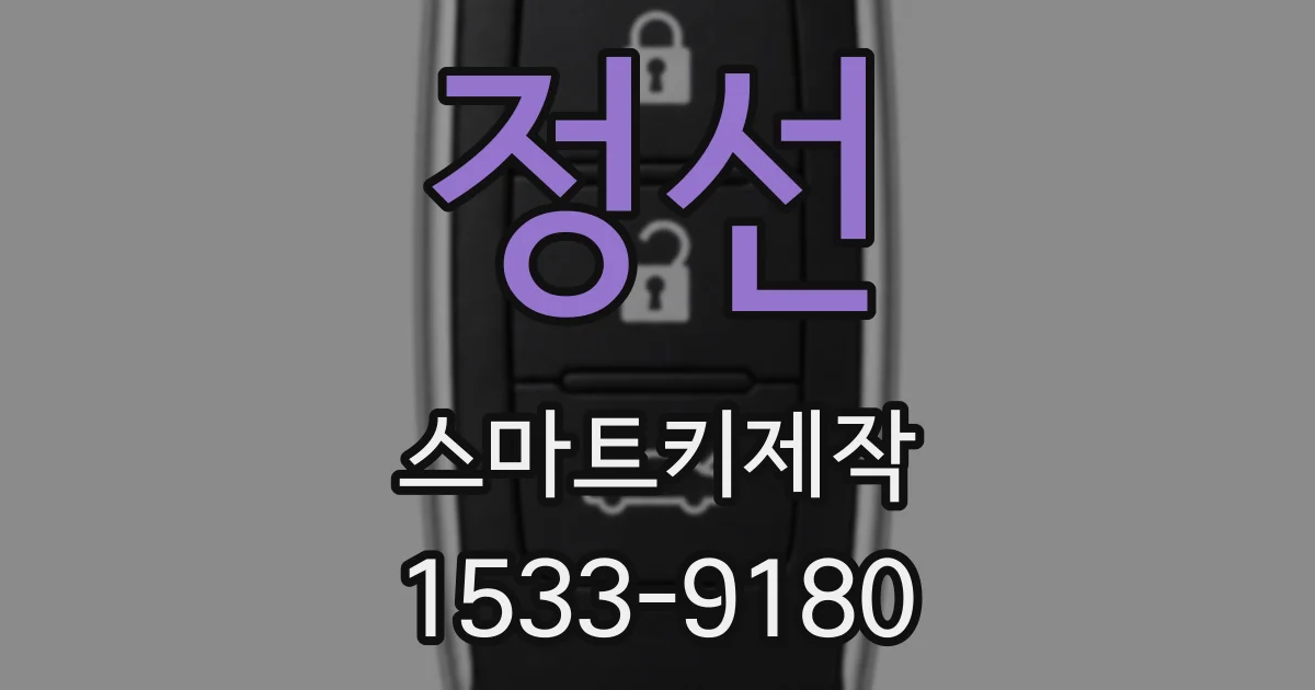 정선 스마트키제작