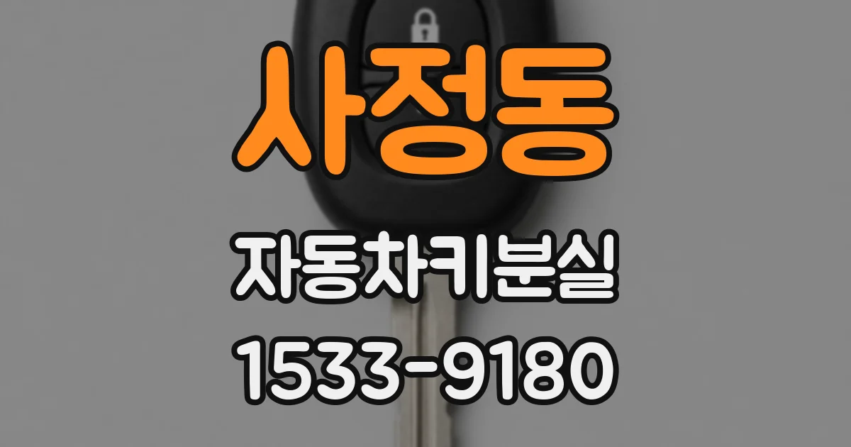 사정동 자동차키분실