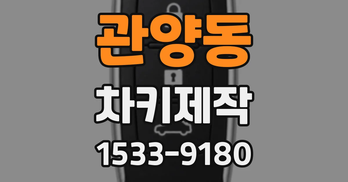 관양동 차키제작