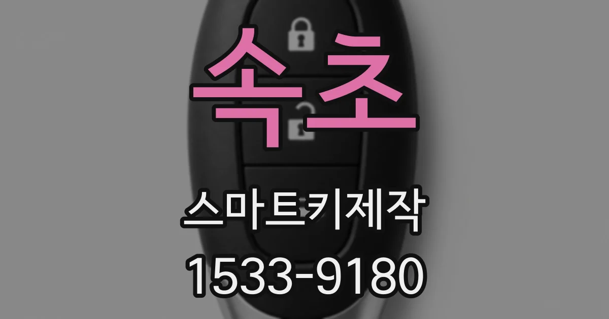 속초 스마트키제작