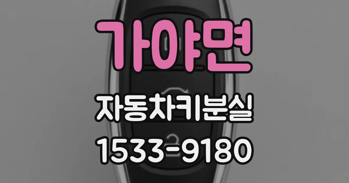 가야면 자동차키분실