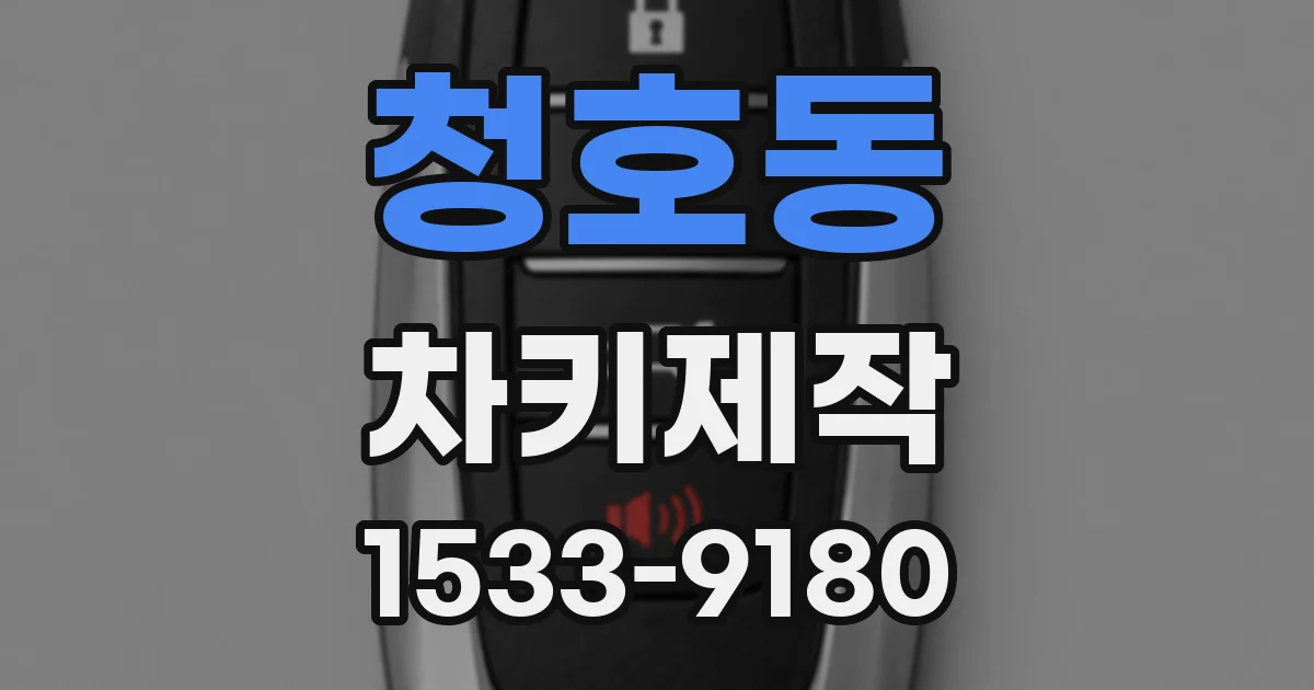 청호동 차키제작