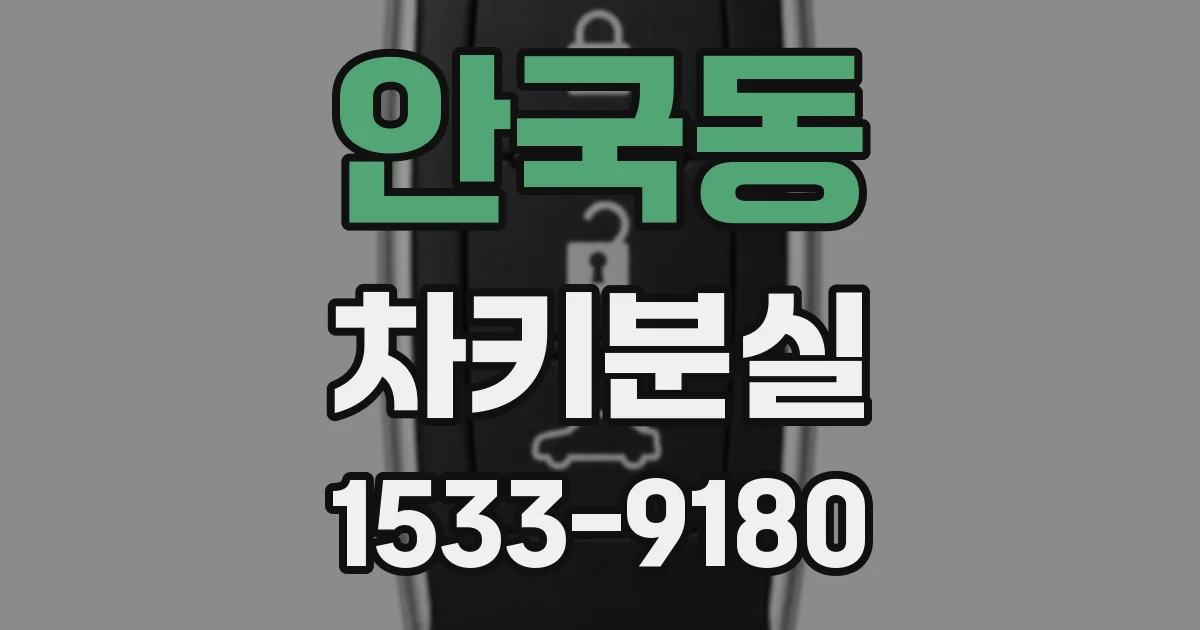 안국동 차키분실
