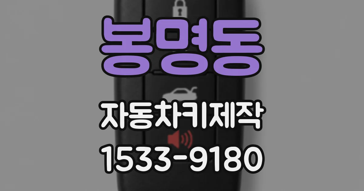 봉명동 자동차키제작