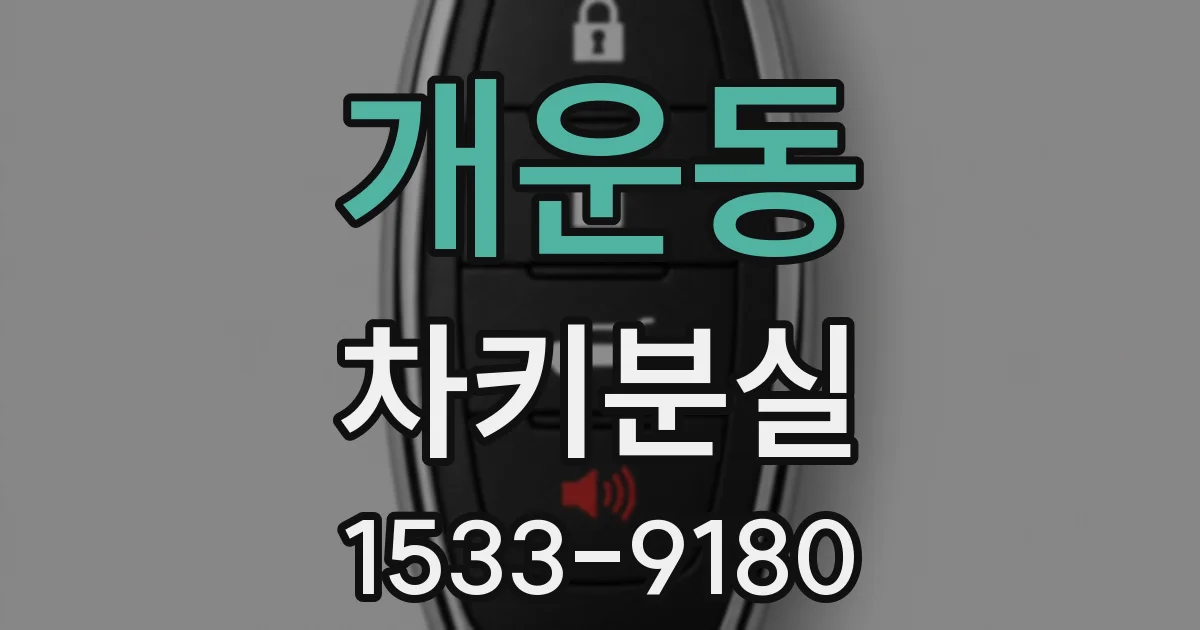 개운동 차키분실