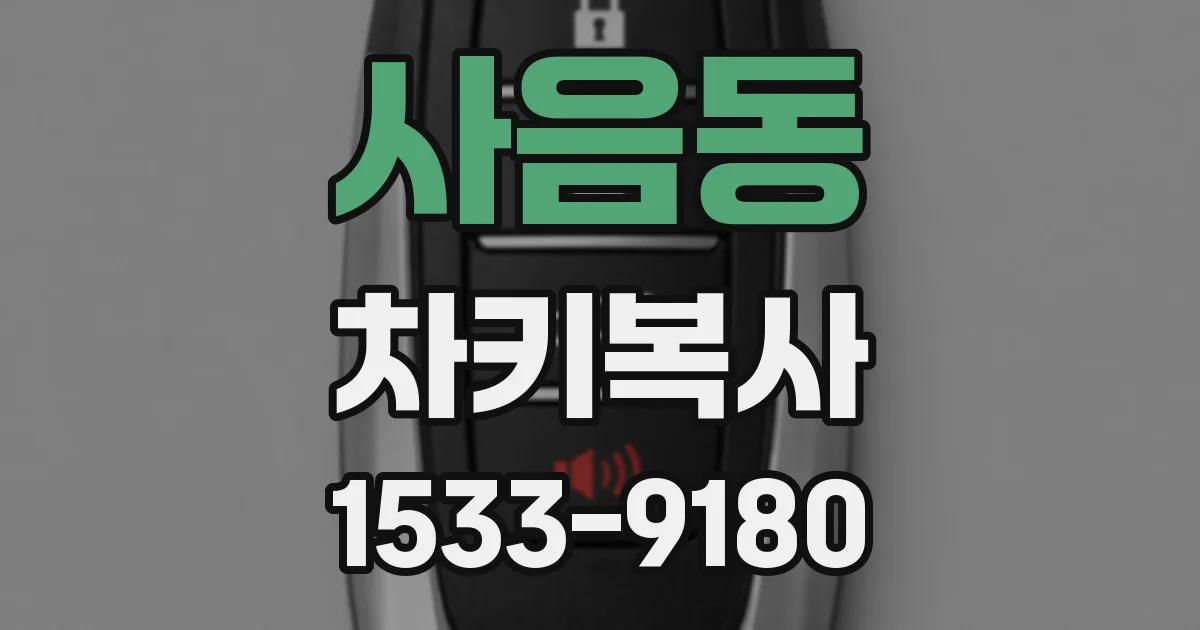 사음동 차키복사
