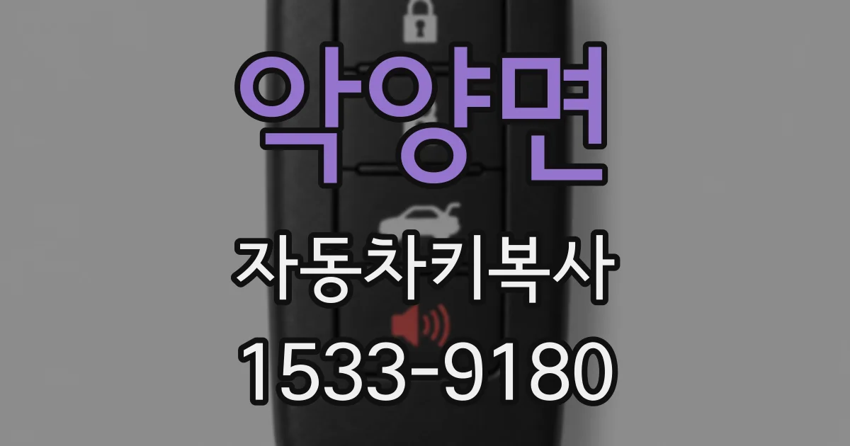 악양면 자동차키복사