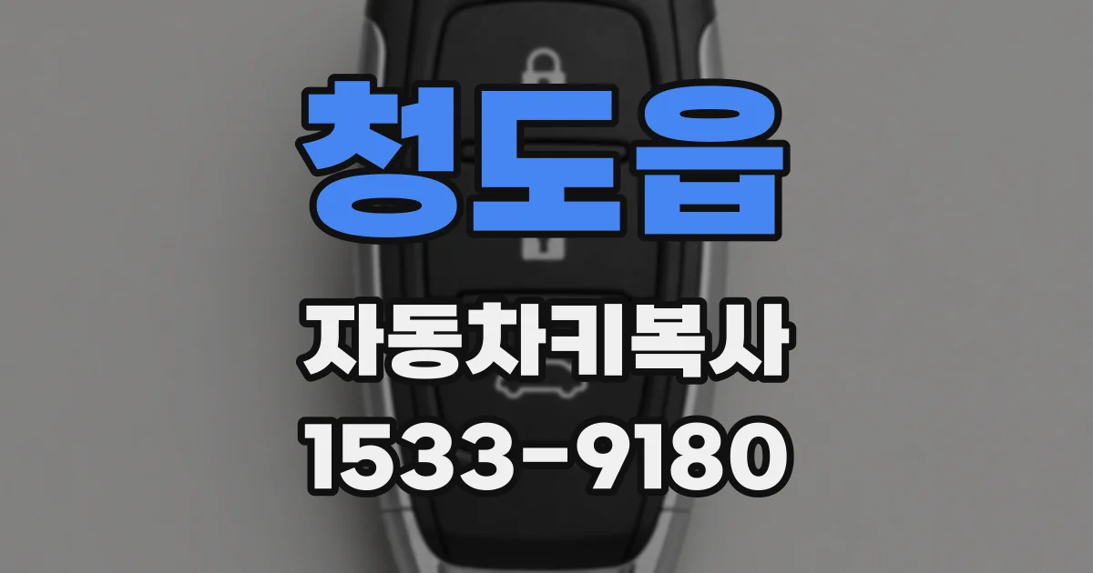 청도읍 자동차키복사