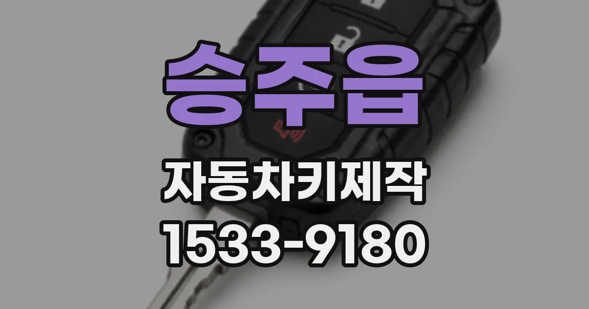 승주읍 자동차키제작