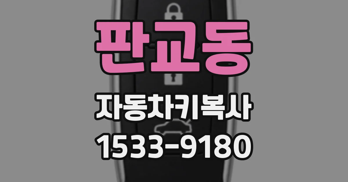 판교동 자동차키복사